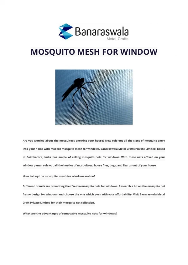 MOSQUITO MESH FOR WINDOW