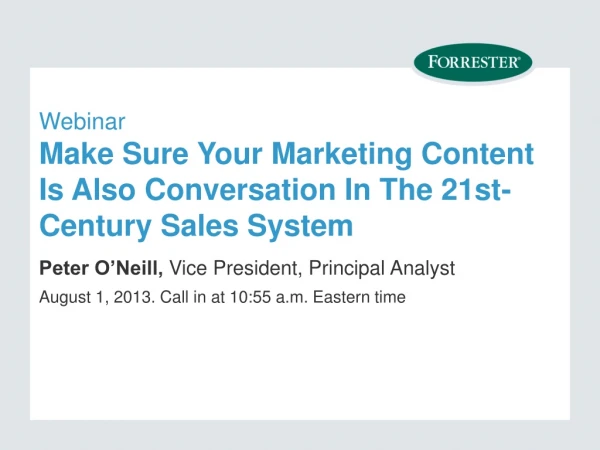 Webinar Make Sure Your Marketing Content Is Also Conversation In The 21st-Century Sales System