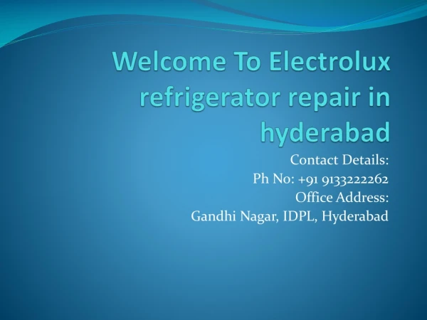 Electrolux Refrigerator repair in hyderabad