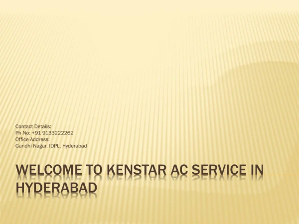 Kenstar AC Service in Hyderabad