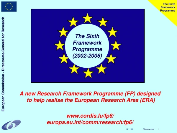 The Sixth Framework Programme (2002-2006)