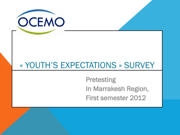«  Youth’s expectations » survey