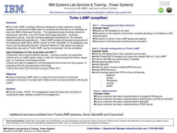 IBM Systems Lab Services &amp; Training - Power Systems