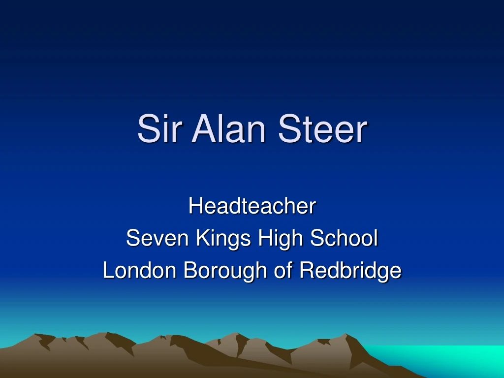 sir alan steer