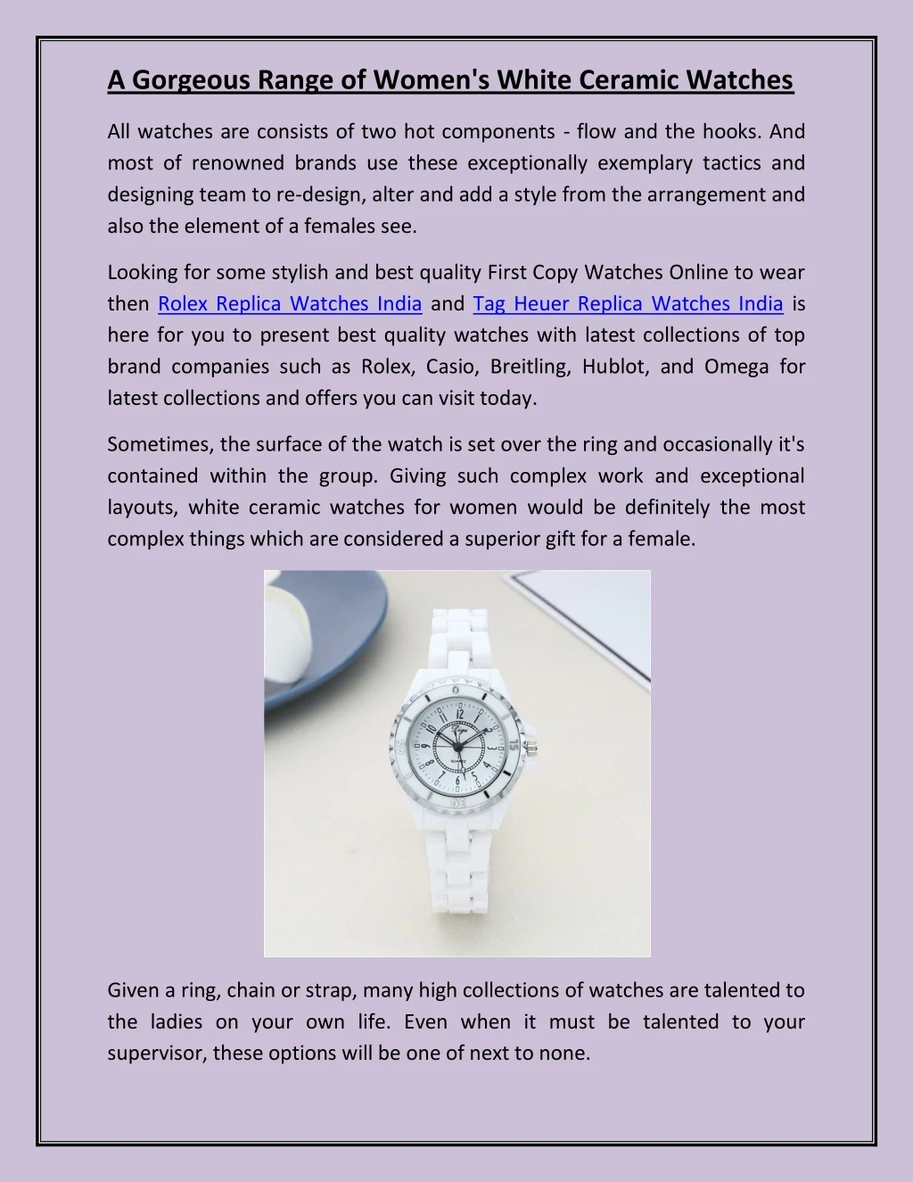 a gorgeous range of women s white ceramic watches