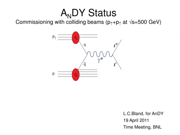 A N DY Status Commissioning with colliding beams (p ? +p ? at ?s=500 GeV)