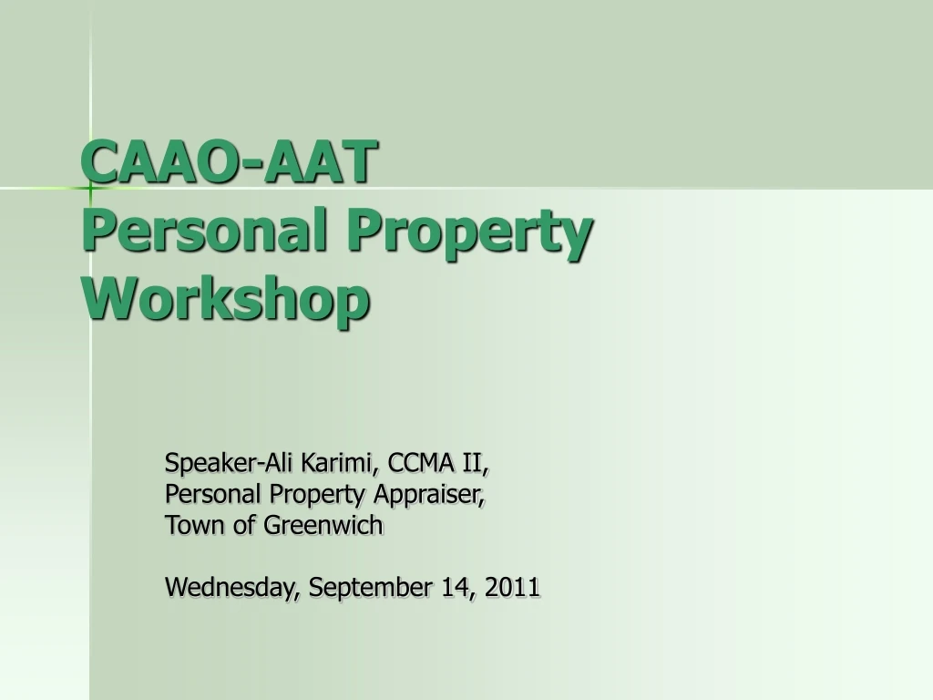 caao aat personal property workshop