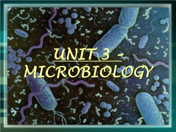 UNIT 3 – MICROBIOLOGY