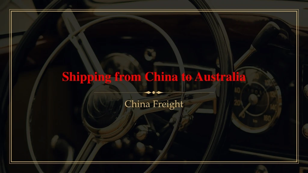 shipping from china to australia