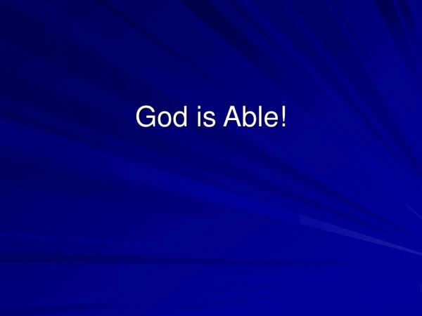 God is Able!