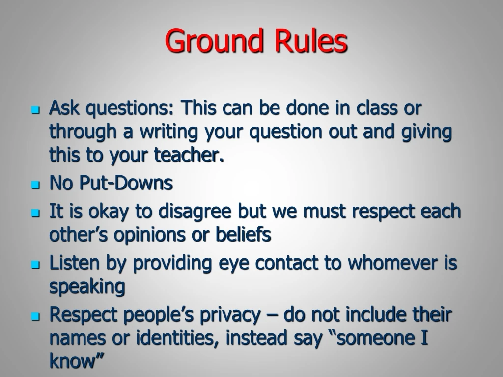 ground rules