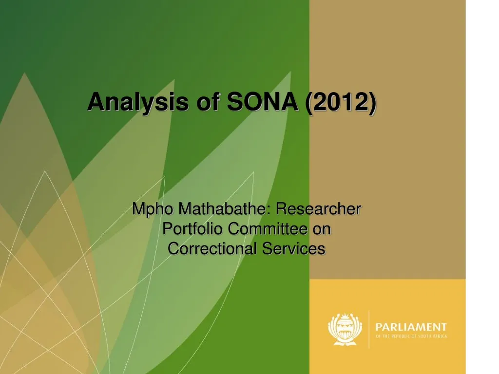 analysis of sona 2012