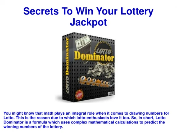 Golden Secrets To Win The Lottery