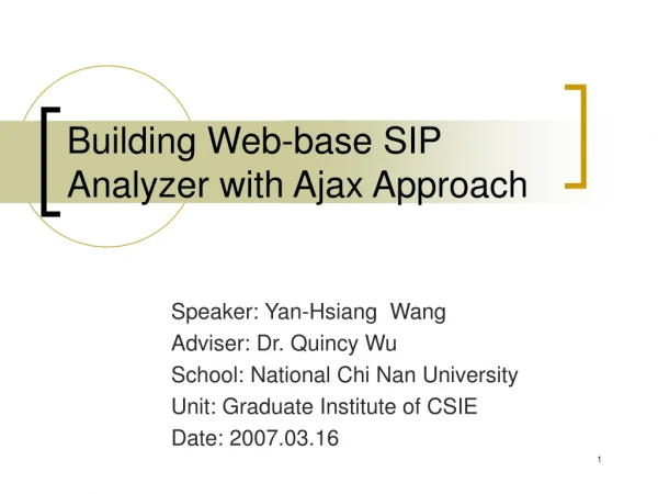 Building Web-base SIP Analyzer with Ajax Approach