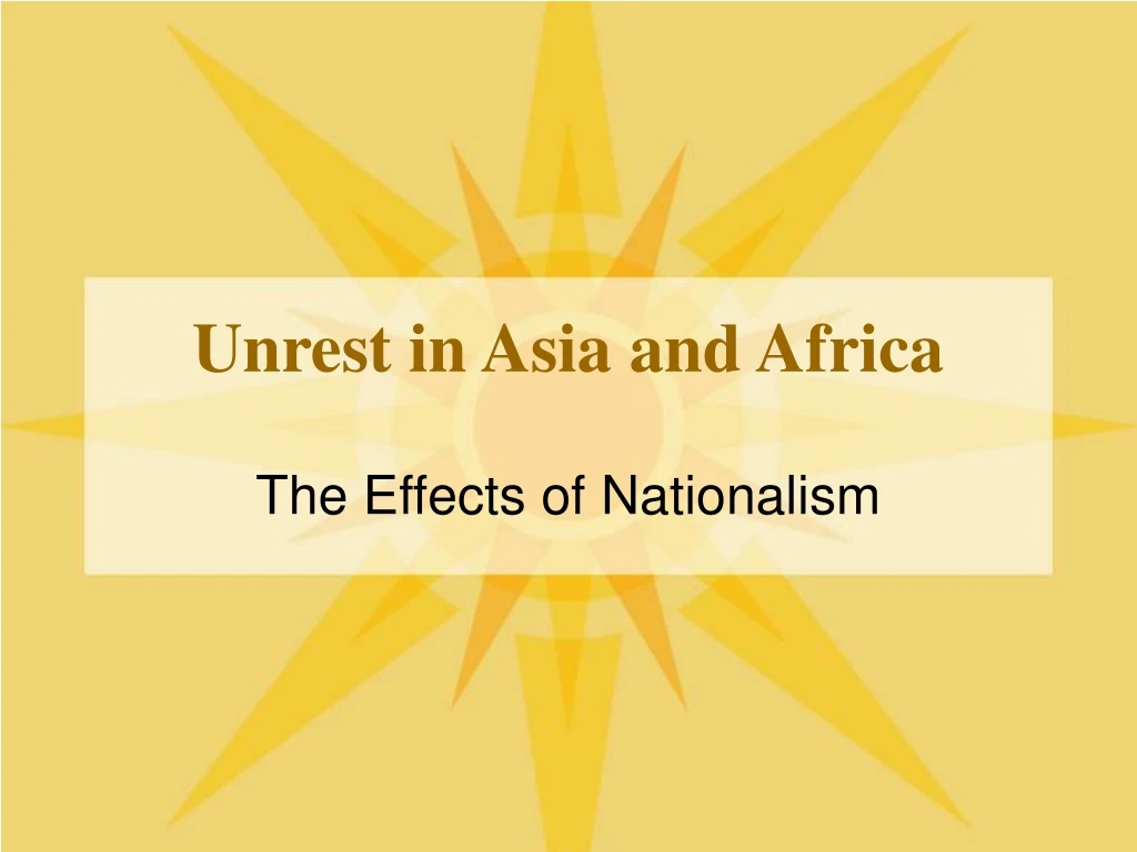 unrest in asia and africa