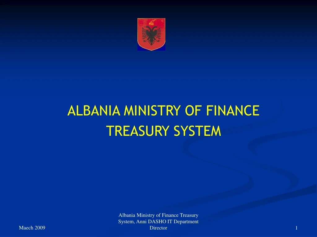 albania ministry of finance treasury system anni