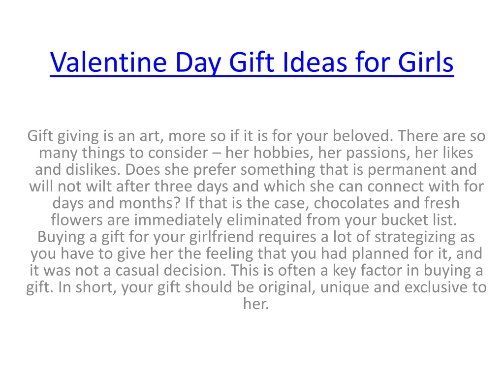 valentine day gift ideas for girls