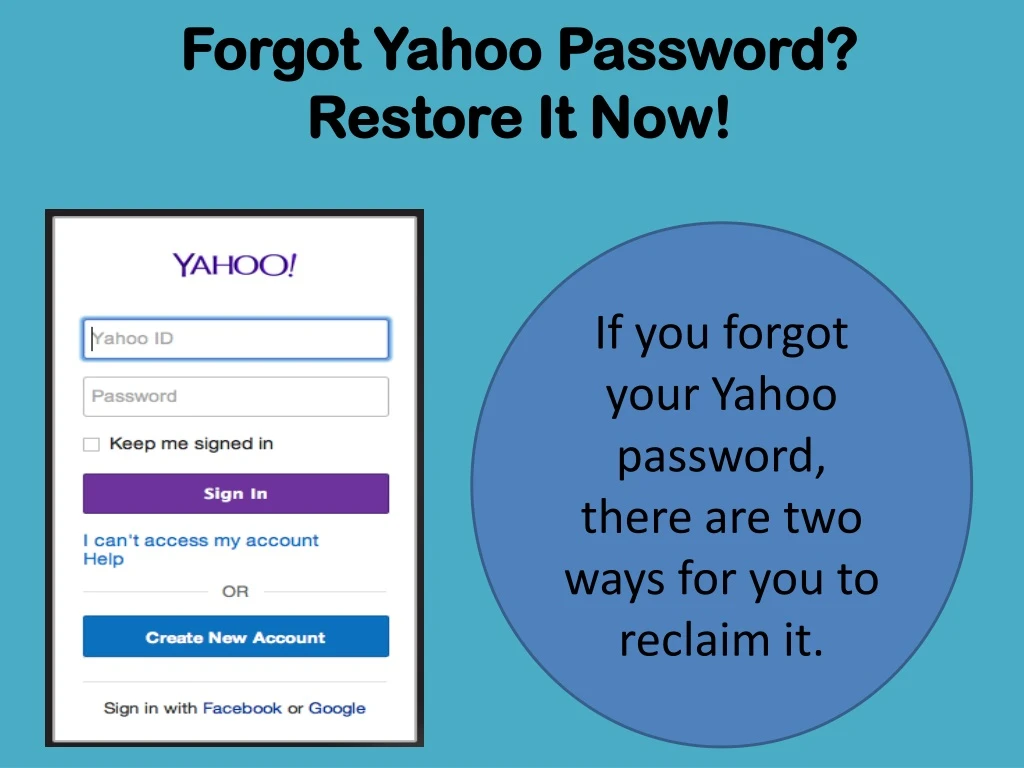 forgot yahoo password restore it now