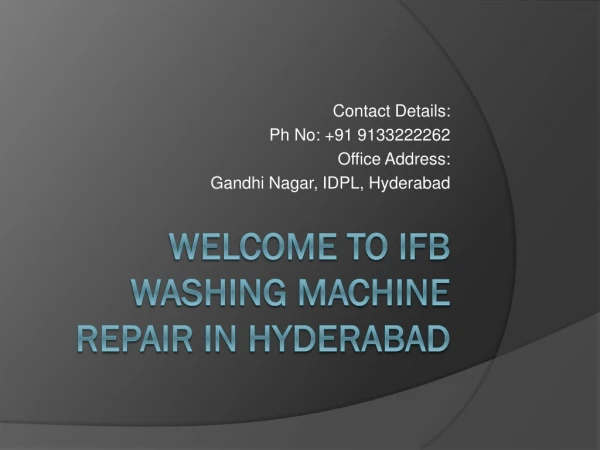 Ifb Washing machine repair in hyderabad