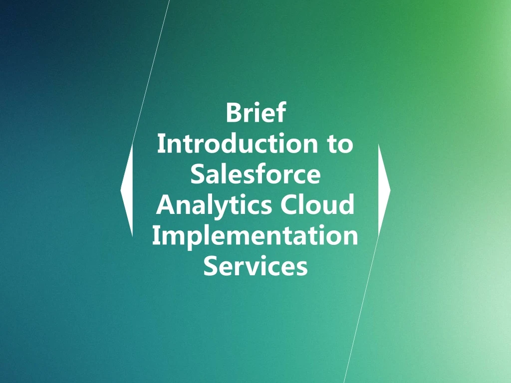 brief introduction to salesforce analytics cloud