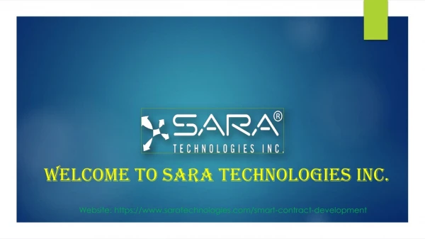 Smart Contract Development Company - Sara Technologies