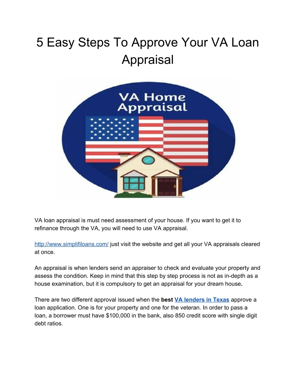 5 easy steps to approve your va loan appraisal