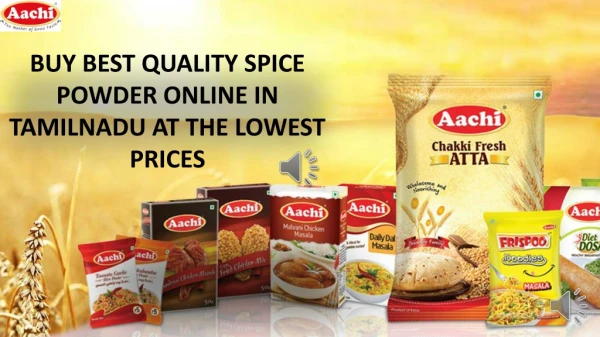 BUY BEST QUALITY SPICE POWDER ONLINE IN TAMILNADU AT THE LOWEST PRICES