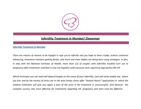 Infertility Treatment In Mumbai| Elawoman
