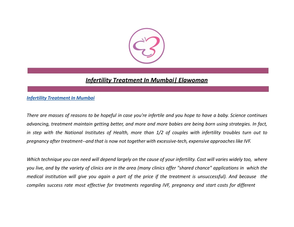 infertility treatment in mumbai elawoman