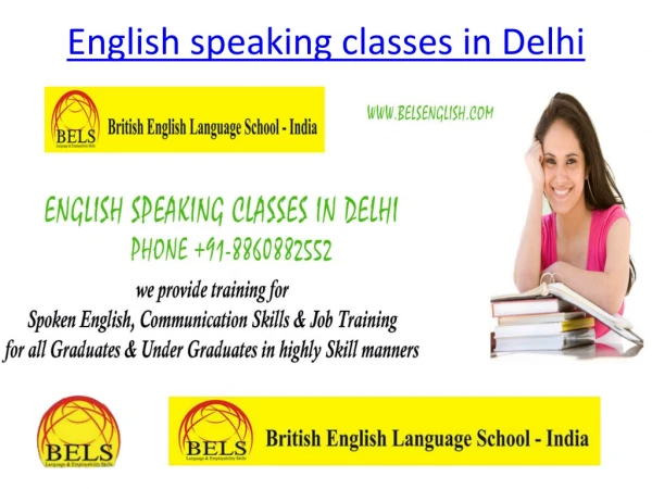 English speaking classes in Delhi - Bels English Delhi Ncr