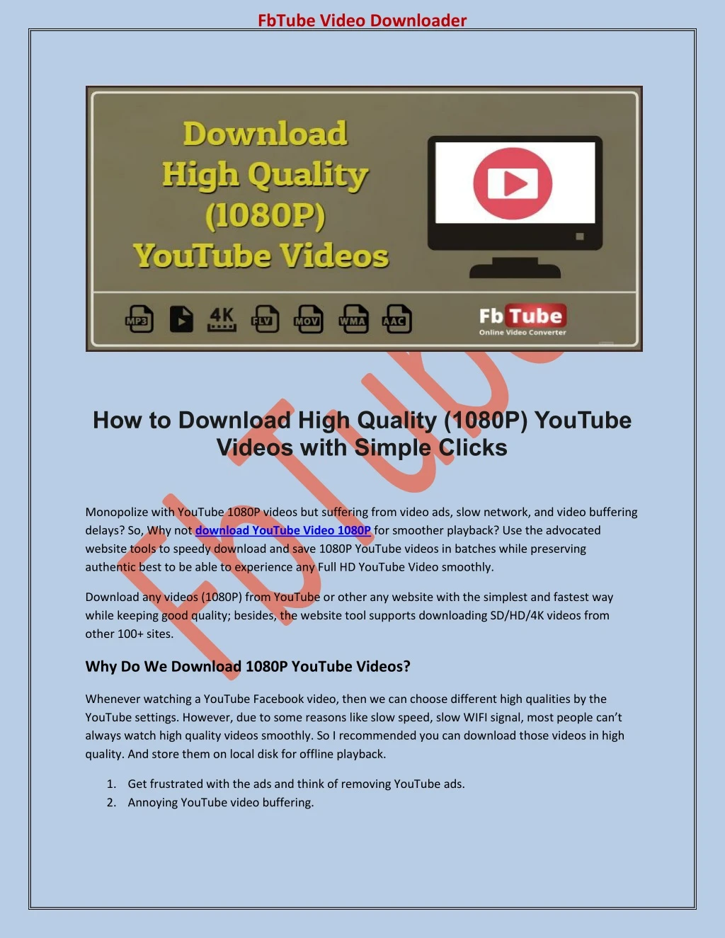 fbtube video downloader