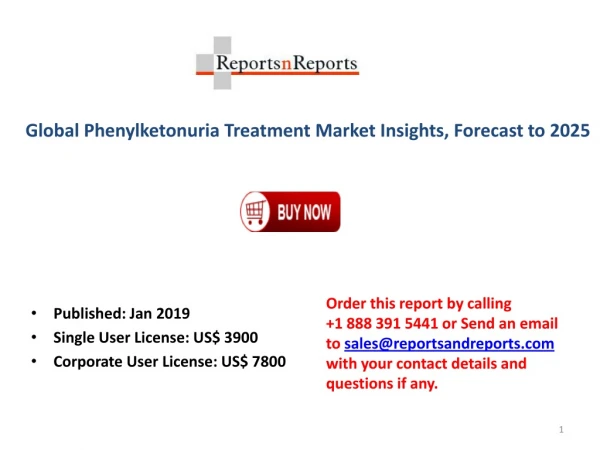 Market Insights Report on Global Phenylketonuria Treatment Market Industry 2019-2025