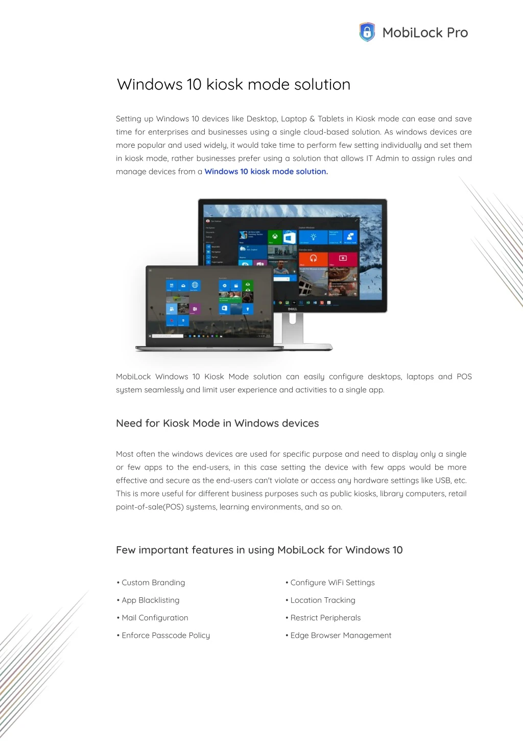 windows 10 kiosk mode solution