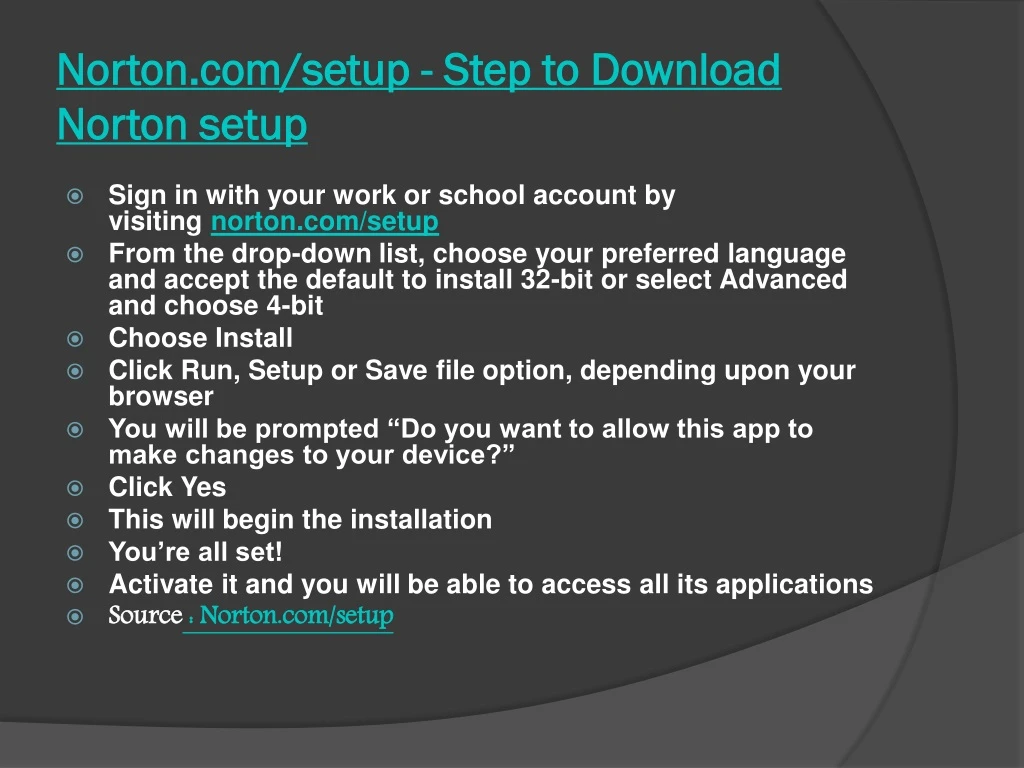 norton com setup step to download norton setup