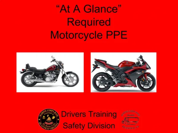 At A Glance Required Motorcycle PPE