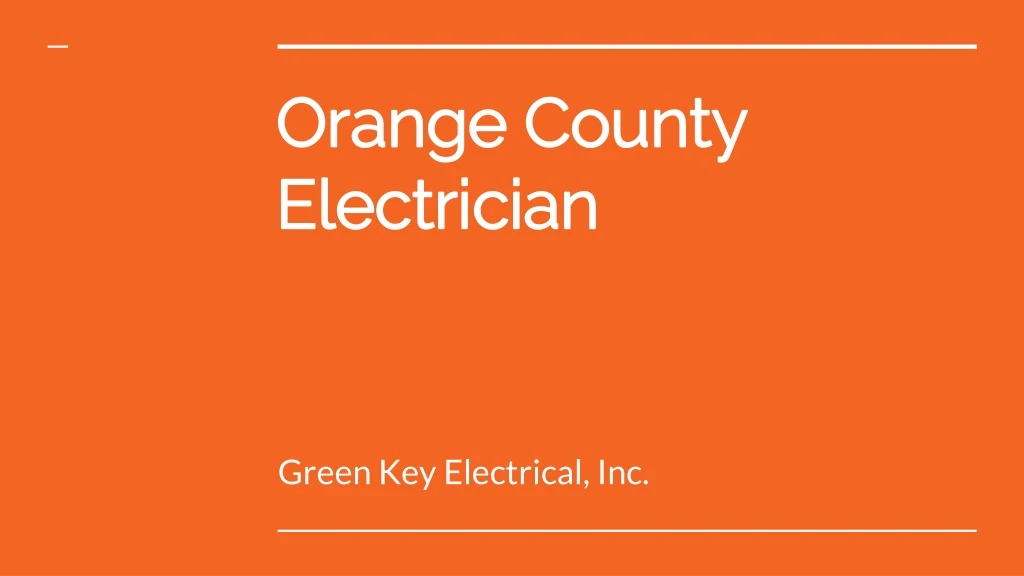 orange county electrician