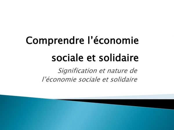 ECONOMIE SOCIALE