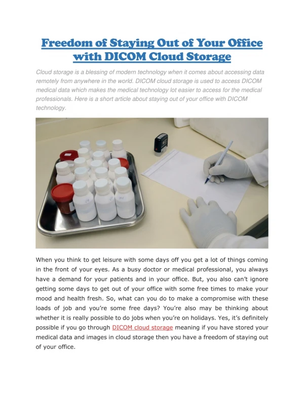 DICOM cloud storage