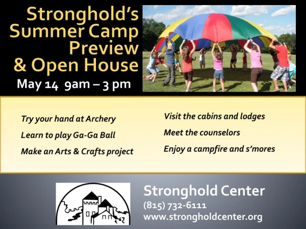 Stronghold’s Summer Camp Preview &amp; Open House