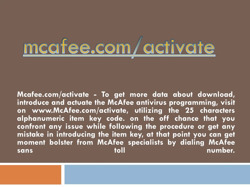 mcafee com activate