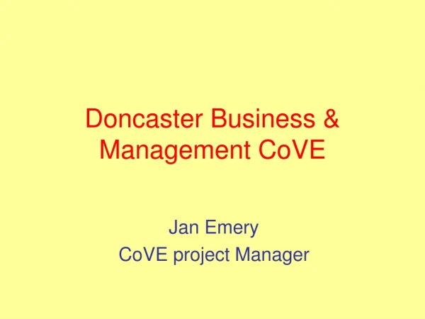 Doncaster Business &amp; Management CoVE