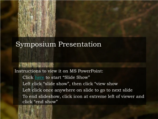 Symposium Presentation