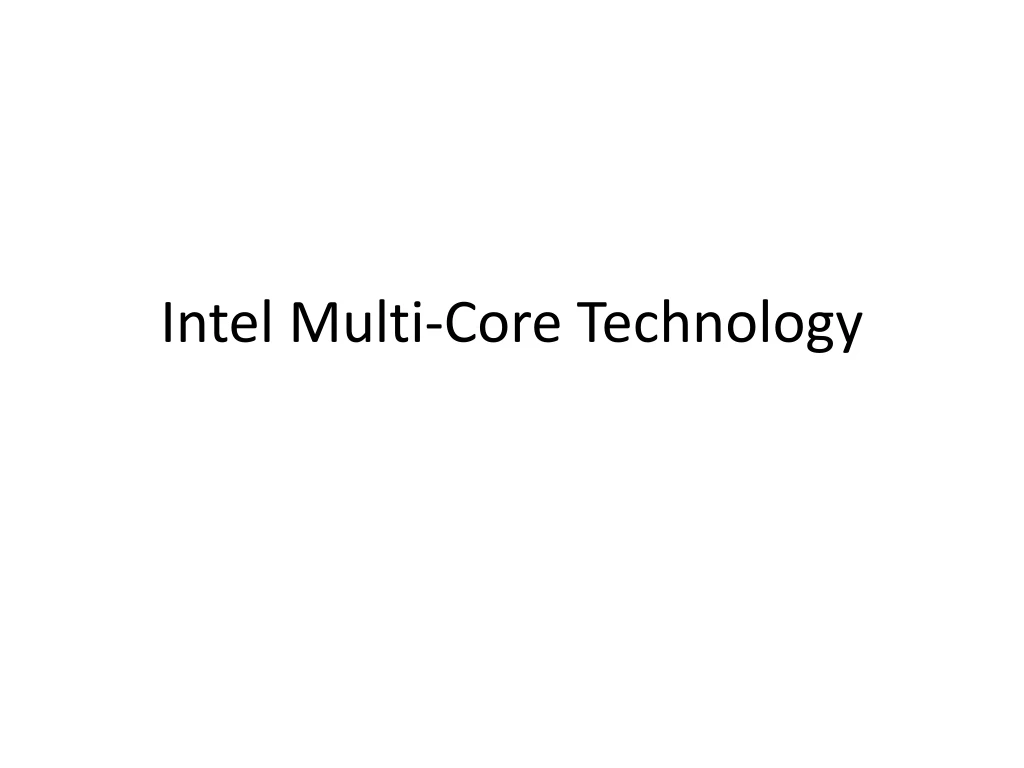 intel multi core technology