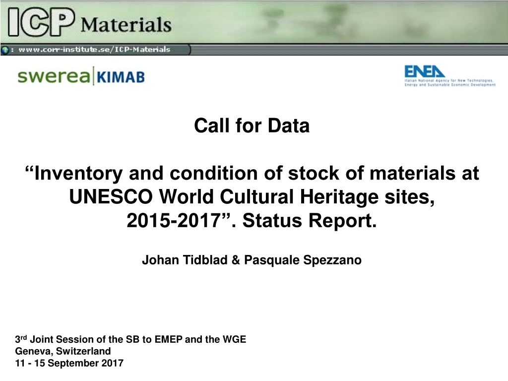 call for data inventory and condition of stock