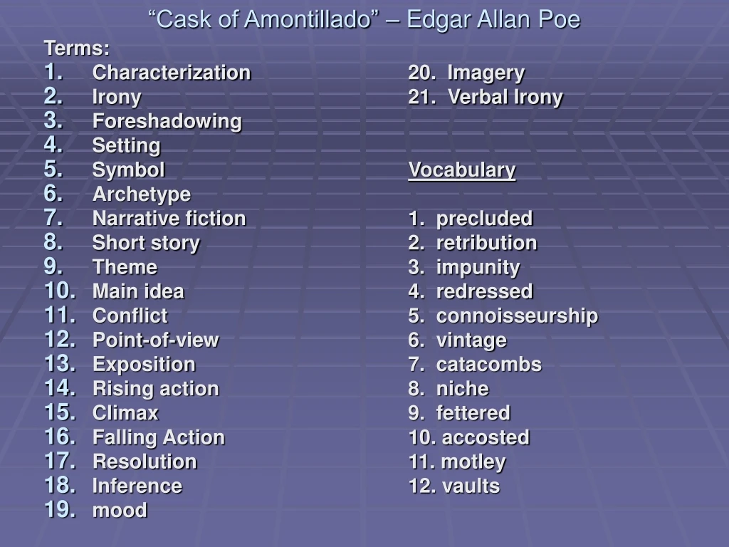 cask of amontillado edgar allan poe