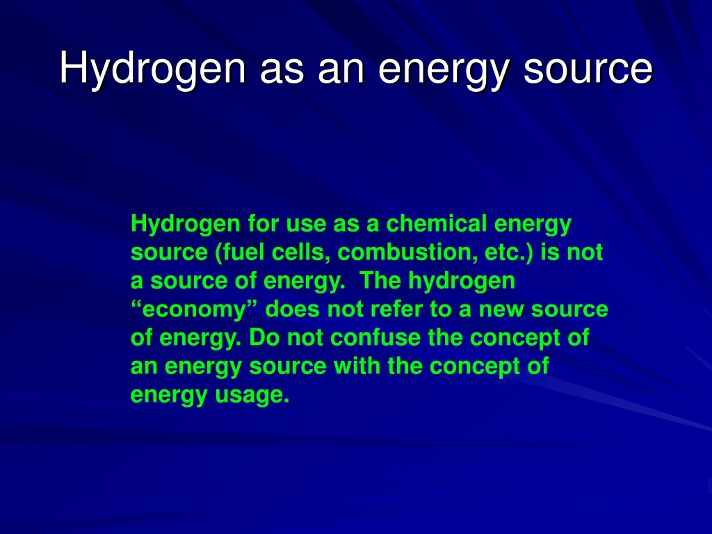 hydrogen as an energy source