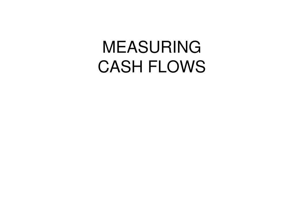 measuring cash flows