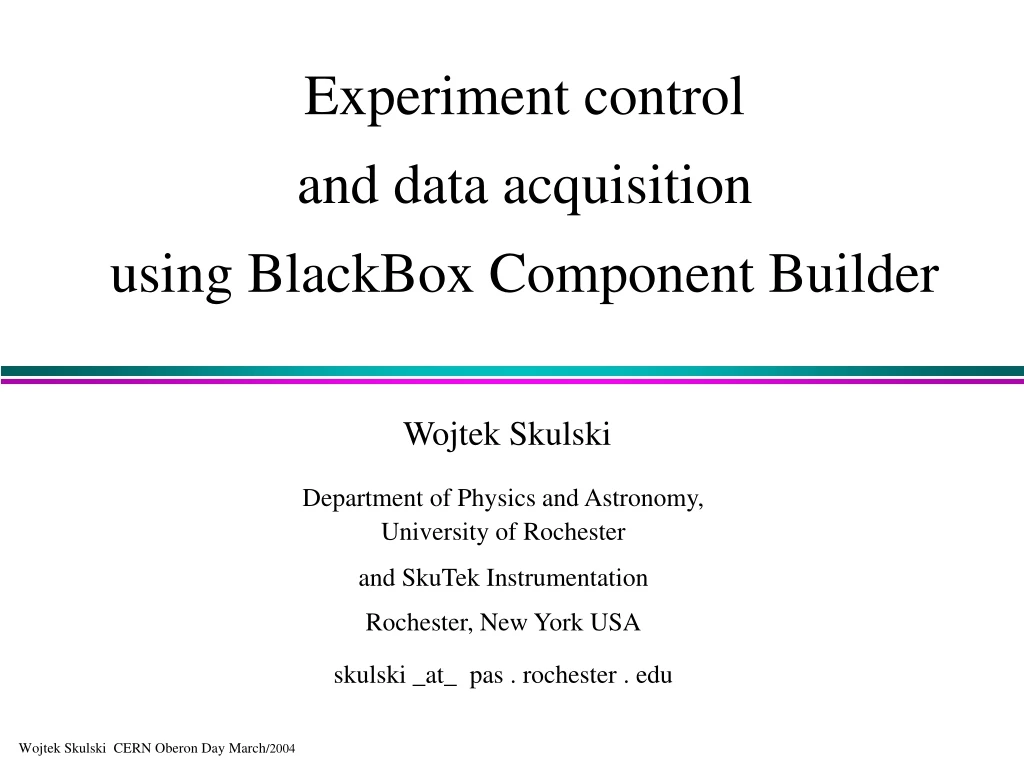 experiment control and data acquisition using