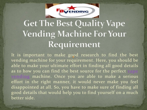 Get The Best Quality Vape Vending Machine For Your Requirement