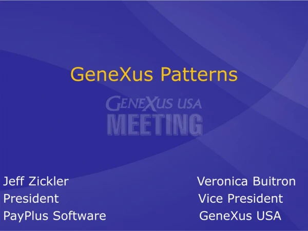 GeneXus Patterns